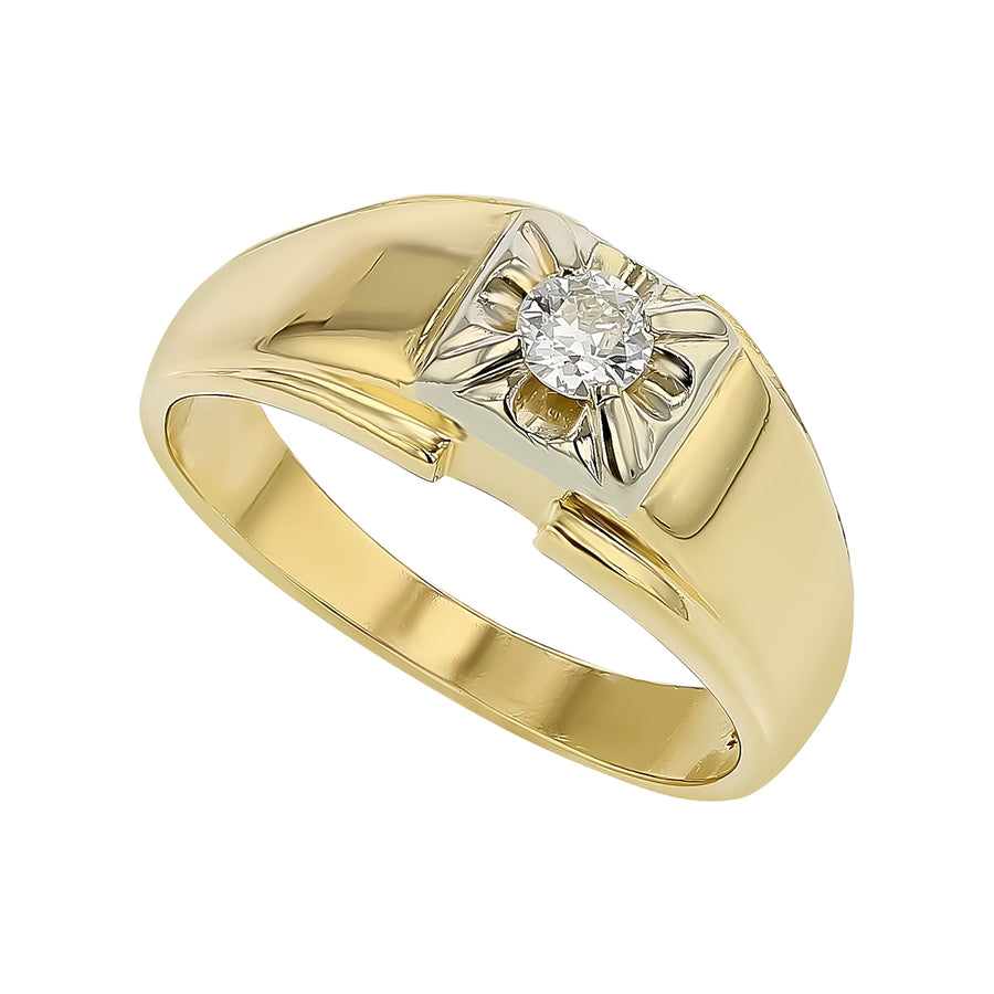 0.32ct Old European Cut Diamond Ring in 14K Yellow Gold, size 10.75 5.40dwt