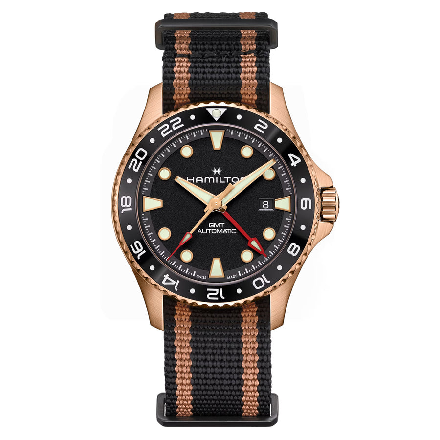 43mm Khaki Navy Scuba Watch with Black Dial in Bronze and Titanium