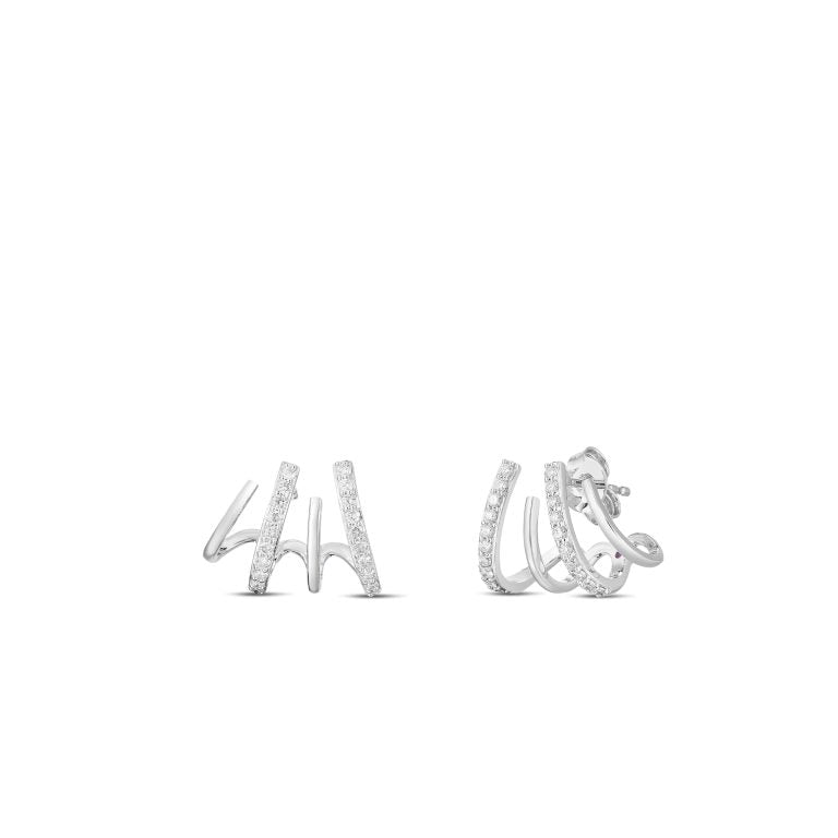 Classic Diamond 0.38Ct Diamond Climber Earrings in 18k White Gold