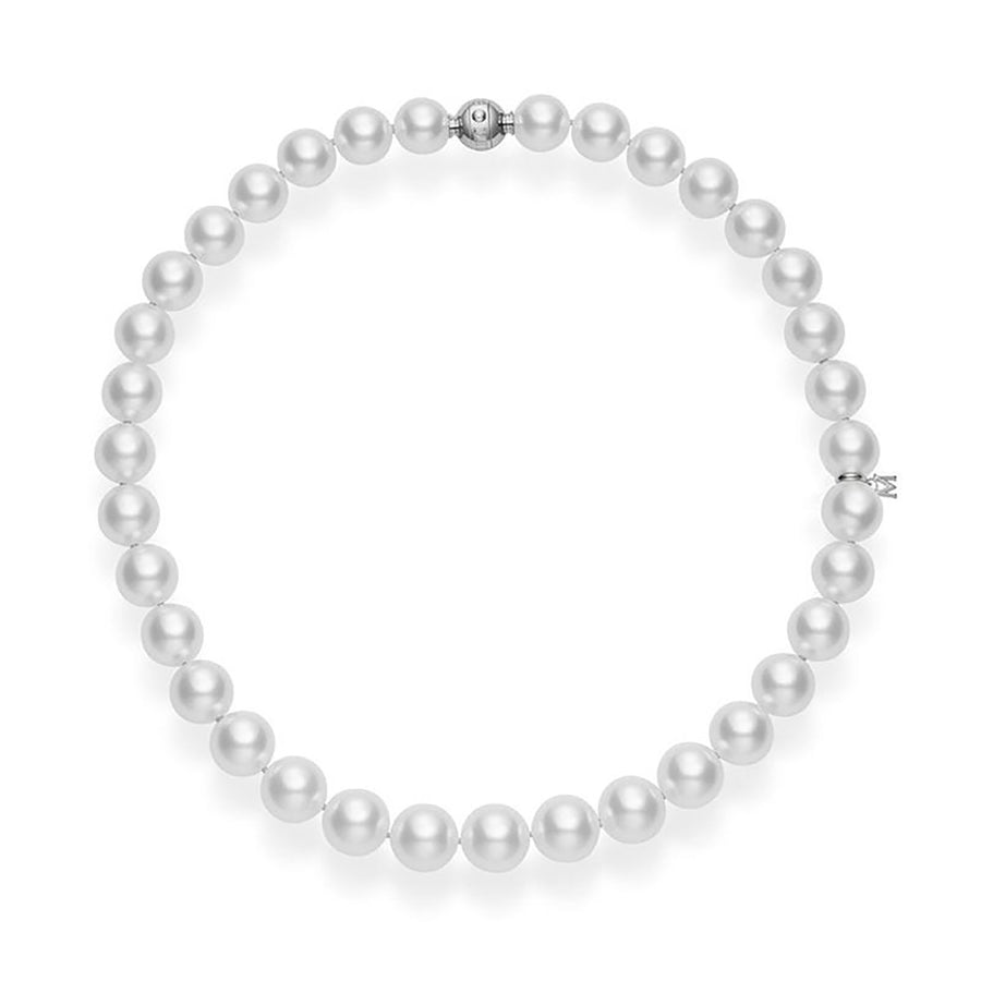 Everyday Essentials Pearl Choker Necklace in 18K White Gold, 16in