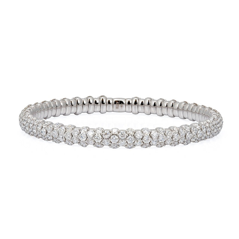 Bianchi 7.22ct Diamond Stretch Bangle Bracelet in 18K White Gold