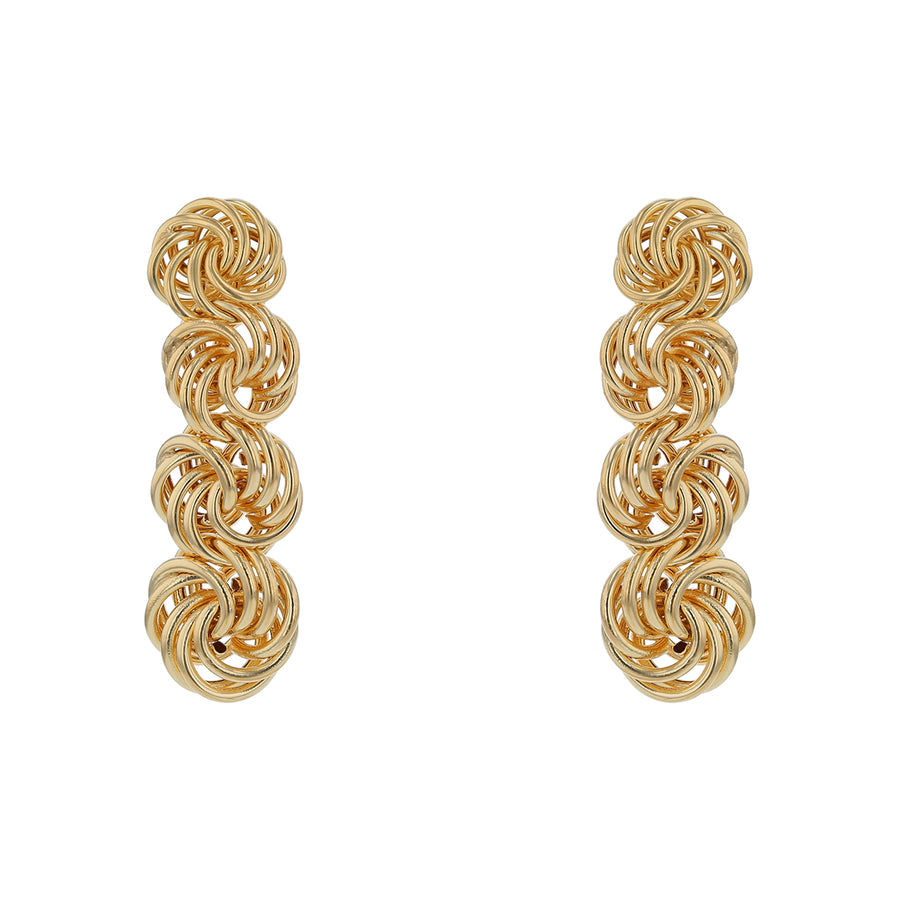 Braided Cable Drop Earrings in 14K Yellow Gold