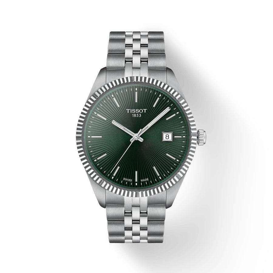 40mm Ballade Quartz Watch with Green Dial in Stainless Steel, Bracelet