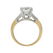 2.21ct Round Brilliant Diamond and 0.20ct Diamond 3 Stone Ring in 14K Yellow and White Gold, size 6.5