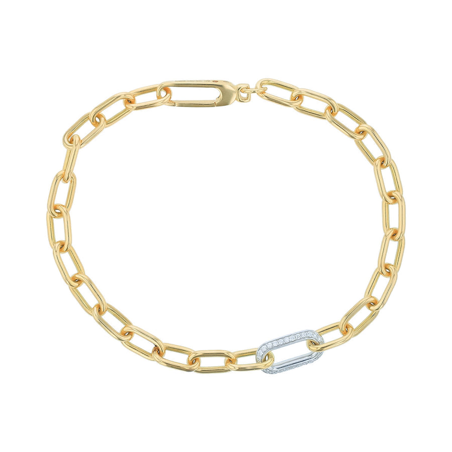 Classic 0.25ct Diamond Chain Bracelet in 18K Yellow and White Gold