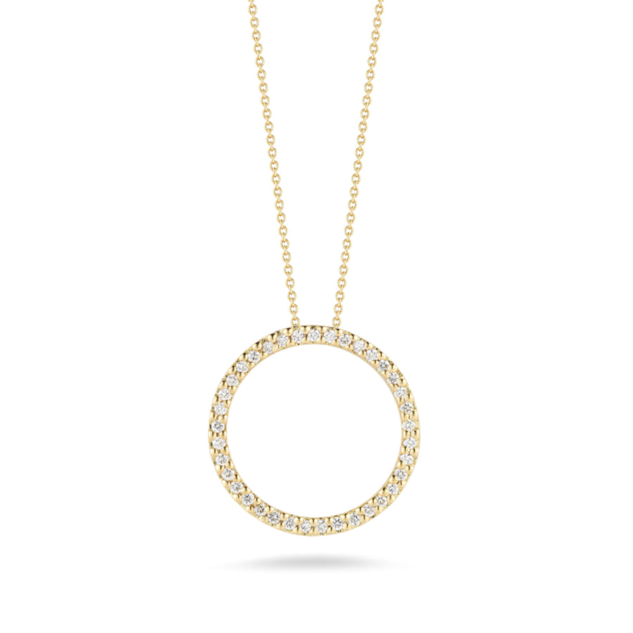 Tiny Treasures 0.26ct Diamond Circle Pendant in 18K Yellow Gold, on 18in Chain