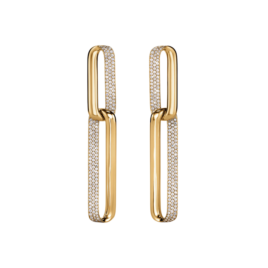 INSIDE/OUT 1.50ct Diamond Link Drop Earrings in 18K Yellow Gold