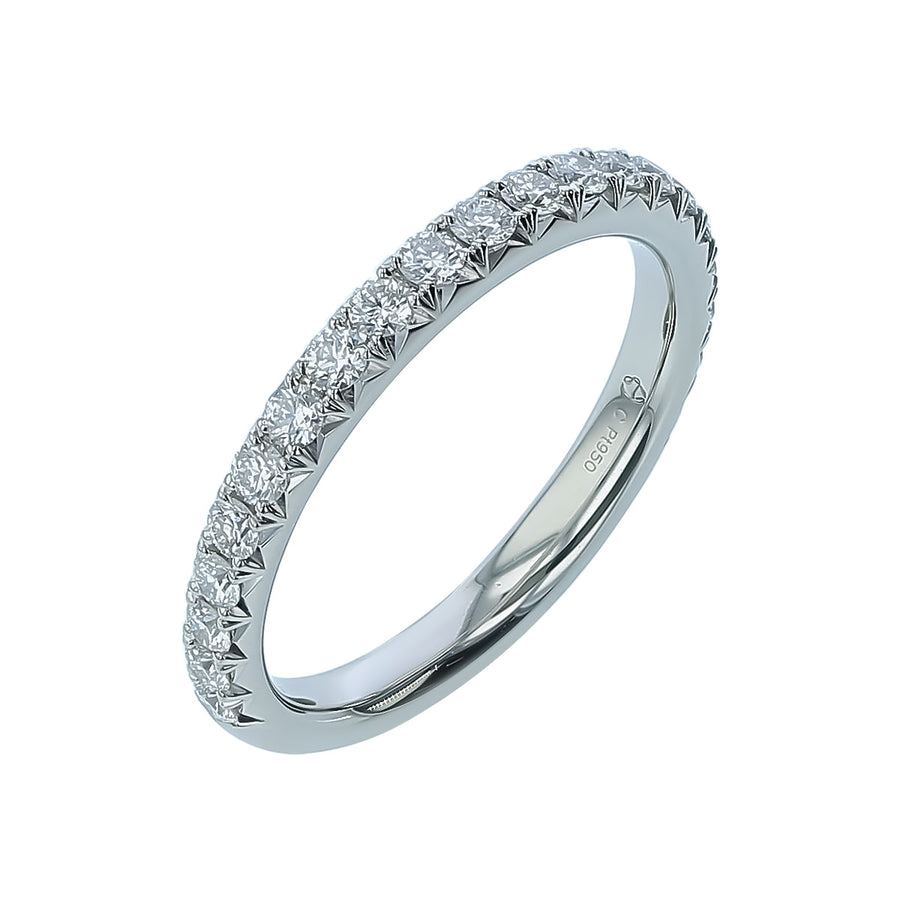 Vela 0.36-0.65ct Diamond Pave Band in Platinum, size 6.5