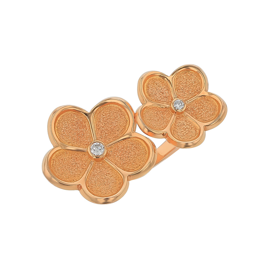 G Boutique 0.06ct Diamond Floating Daisy Ring in 18K Rose Gold, Size 6.5