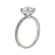 1.50ct Round Brilliant and 0.20ct Diamond Ring in 14K White Gold and Platinum, size 6