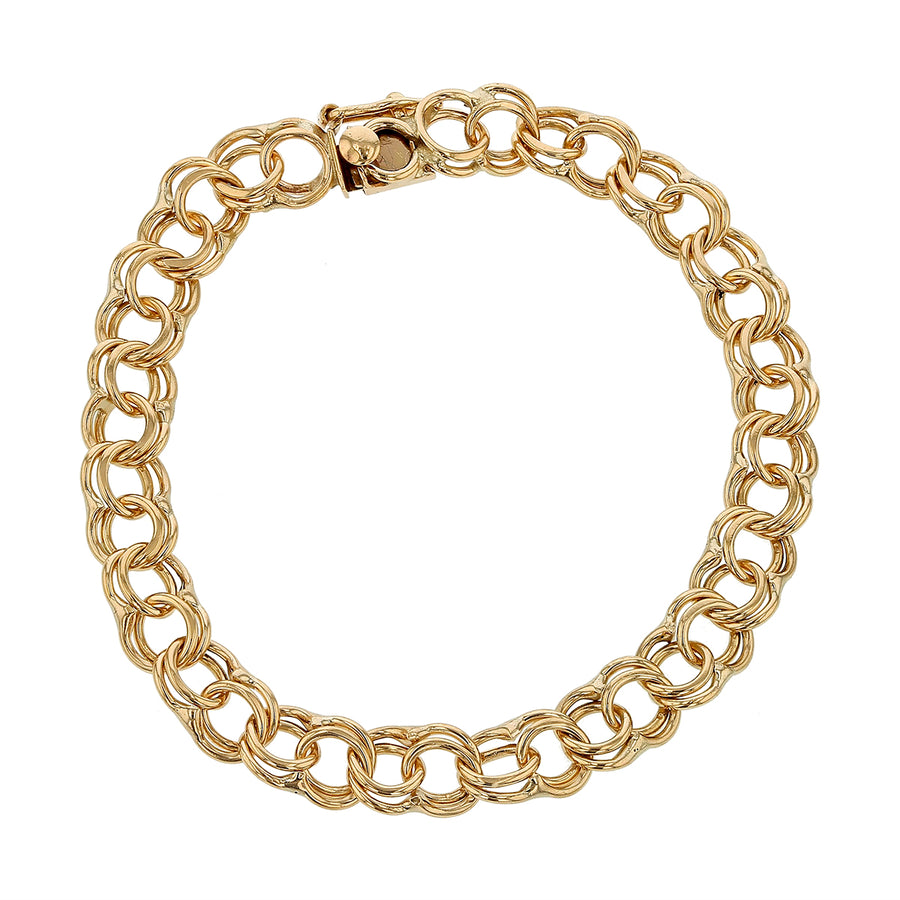 7.5mm Spiral Link Charm Bracelet in 14K Yellow Gold, 6.75"