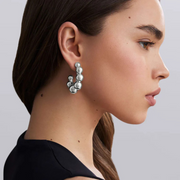 Caviar Bubbly Electroform 32mm Hoop Earrings in Sterling Silver