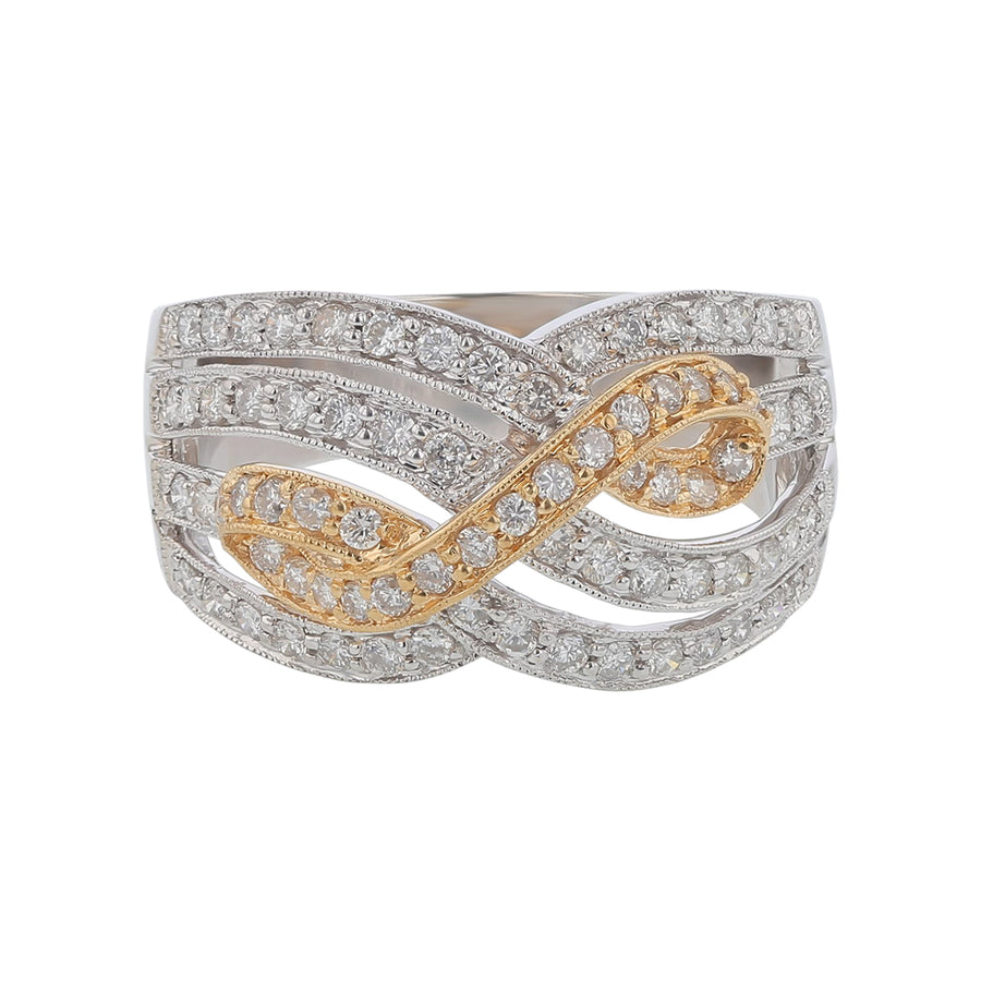 1.23ct Diamond Ring in 18K Yellow and White Gold, size 10.5