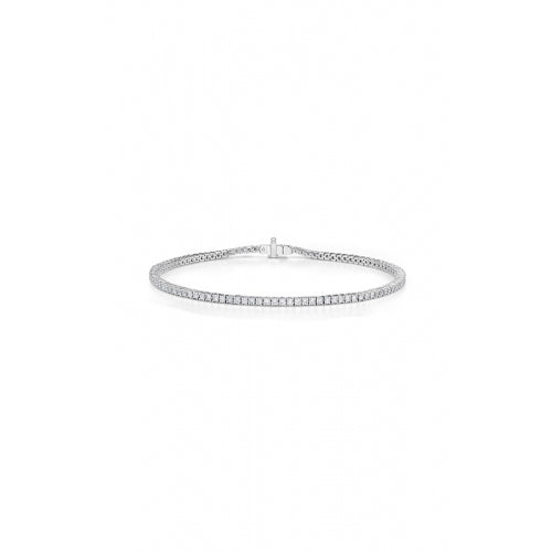 Classic 3.44-3.60ct Diamond 4-Prong Tennis Bracelet in 18K White Gold, 7"