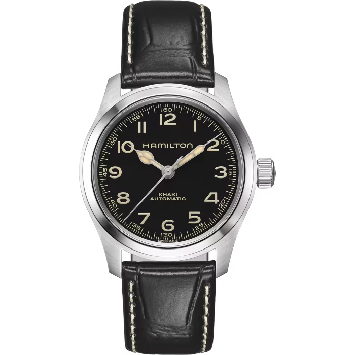 38mm Khaki Field Murph Automatic Watch with Black Dial in Stainless Steel, Strap