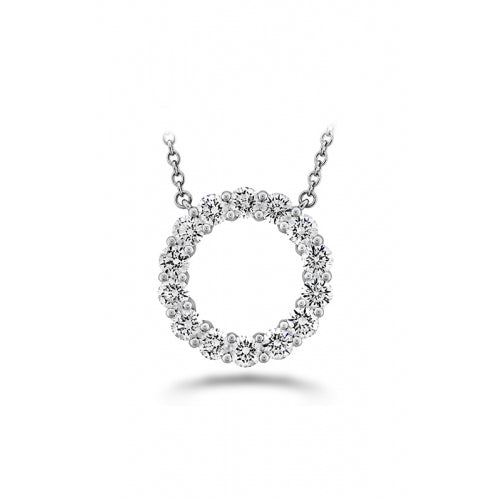 0.96-1.08ct Diamond Circle Necklace in 18K White Gold, 18"