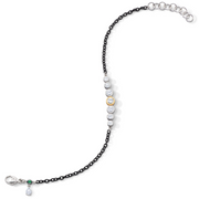 White Sapphire and Tsavorite Tennis Bracelet in Sterling Silver, 7in