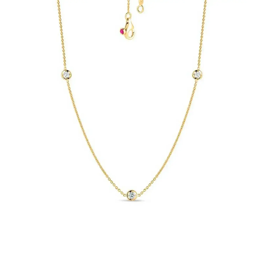 Diamond by the Inch 0.38ct Diamond 3 Station Necklace in 18K Yellow Gold, 18"