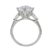 Diamond Semi-Mount Ring in 18K White Gold for Round Center, Size 6.25