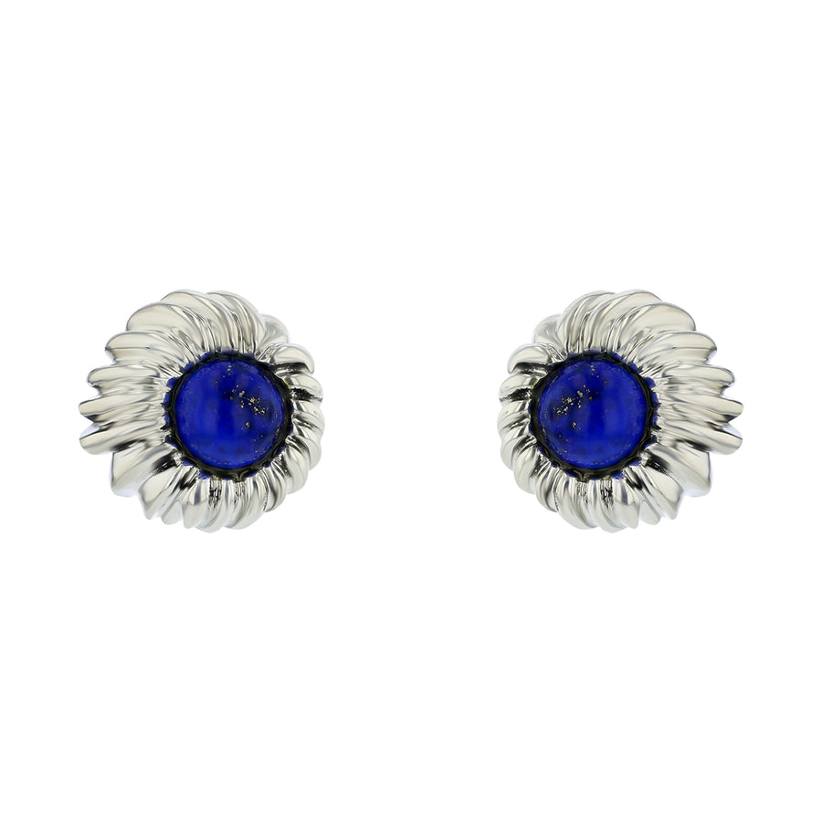 Tiffany & Co. Cabochon Lapis Earrings in Sterling Silver