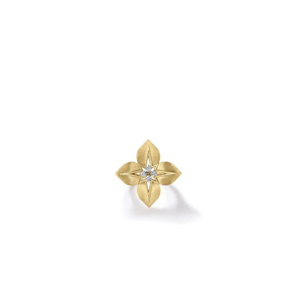 Aurora 0.08ct Diamond Ring in 18K Yellow and White Gold, size 6.5