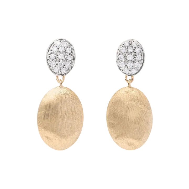 Siviglia 0.21ct Diamond Drop Earrings in 18K Yellow and White Gold