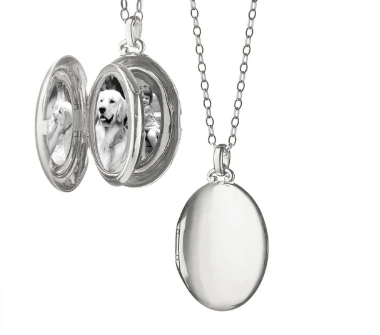 Four-Image Oval Locket in Sterling Silver, 30in