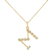 0.39ct Diamond "M" Initial Charm in 18K Yellow Gold, on 16-17" chain