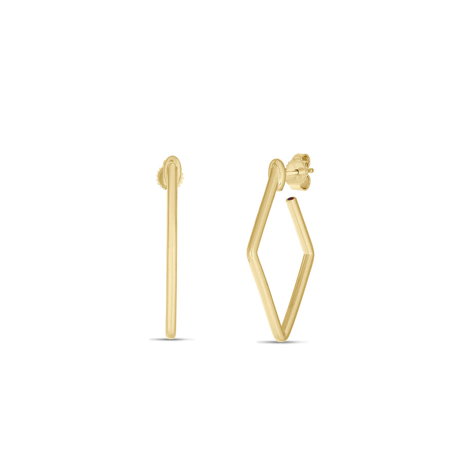 Square Hoop Earrings in 18K Yellow Gold, Small