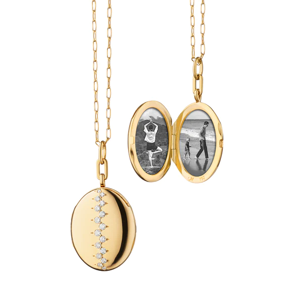 Locket Diamond Pendant in 18K Yellow Gold, 17in