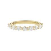 Grand Aire Petite Oval Diamond Partway Band in 18K Yellow Gold, Size 6