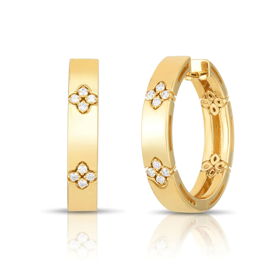 Love in Verona 0.12ct Diamond Hoop Earrings in 18K Yellow Gold