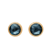 Jaipur London Blue Topaz Stud Earrings in 18K Yellow Gold