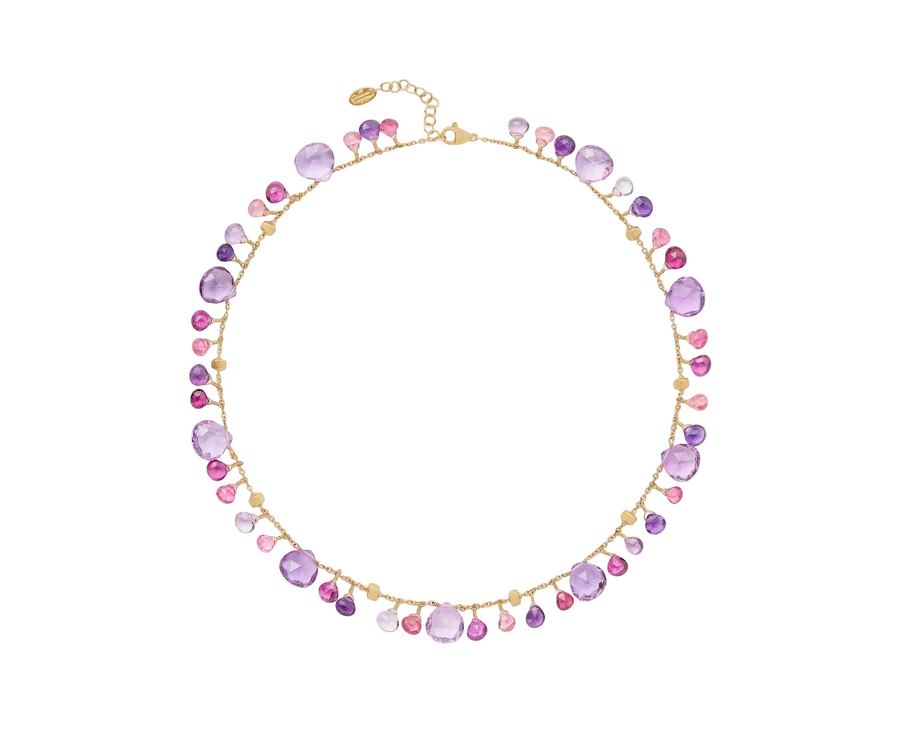 Paradise Multi Gemstone Necklace in 18K Yellow Gold, 16.5"