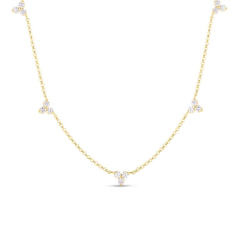 Love by the Inch 0.65ct Diamond Station Necklace in 18K Yellow Gold, 17"