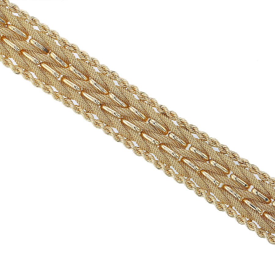 Multi Row Braided Bracelet in 14K Yellow Gold, 7"