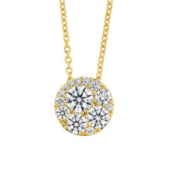 Tessa 0.46-0.56ct Diamond Circle Pendant in 18K Yellow Gold, 18" chain