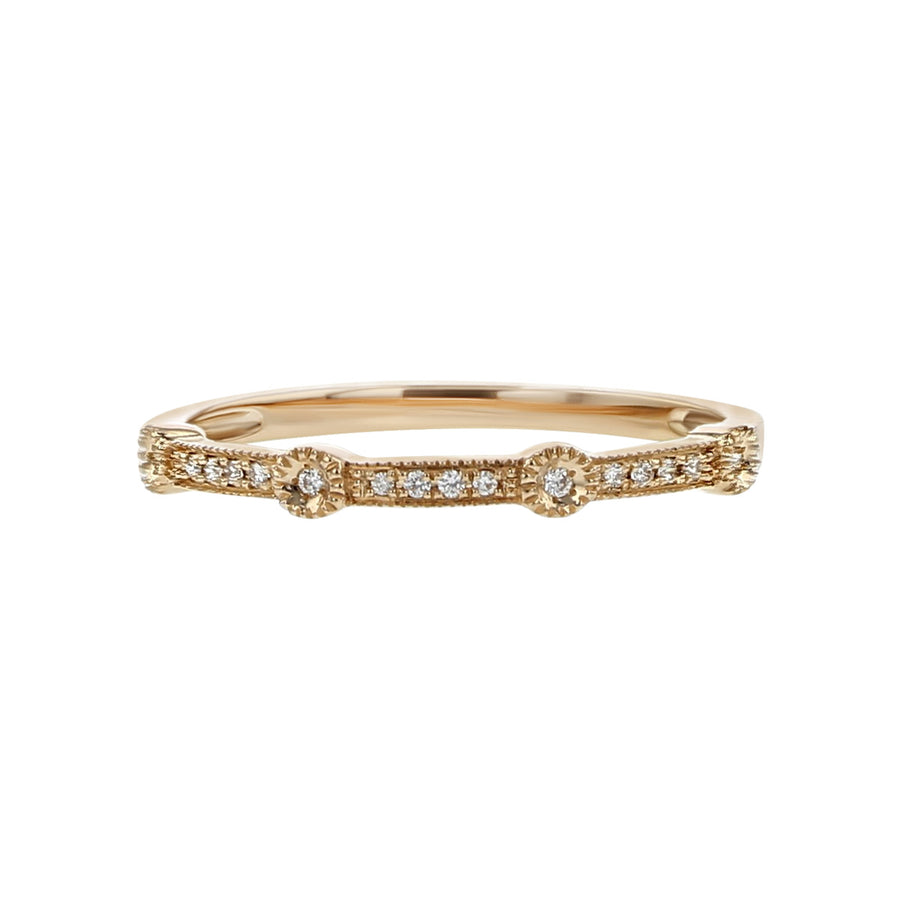 0.05ct Diamond Stack Ring in 14K Rose Gold