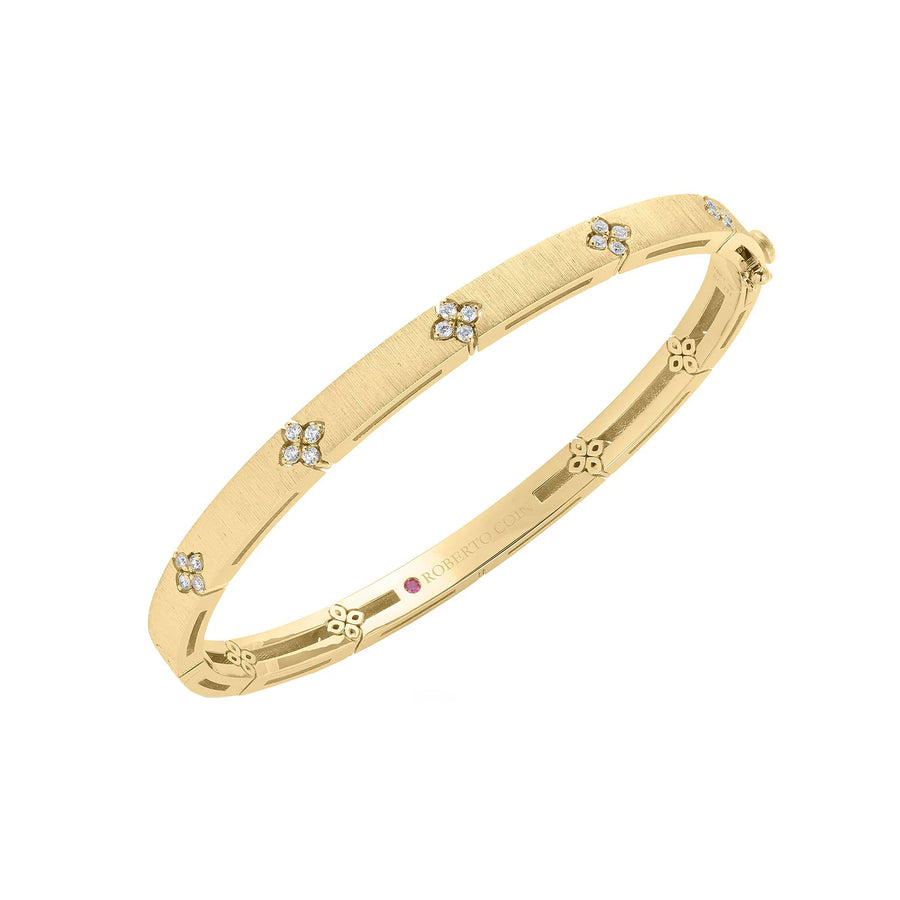 Love in Verona 0.15ct Diamond Satin Bangle Bracelet in 18K Yellow Gold