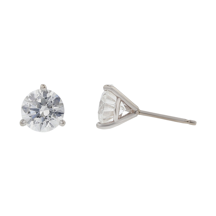 2.40ct Diamond Fire & Ice Stud Earrings in 18K White Gold