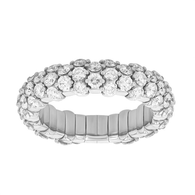 Bianchi 2.58ct Diamond Stretch Eternity Band in 18K White Gold, size 6.5
