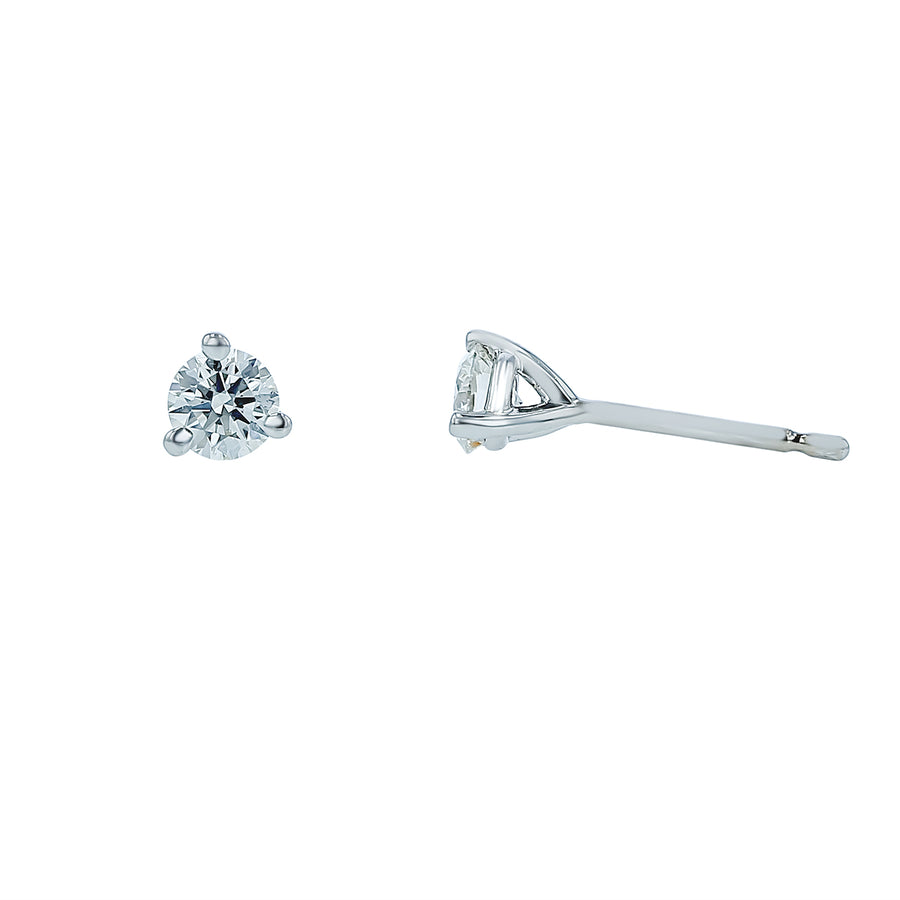 Hearts on Fire 0.47-0.55ct Diamond 3 Prong Stud Earrings in 18K White Gold