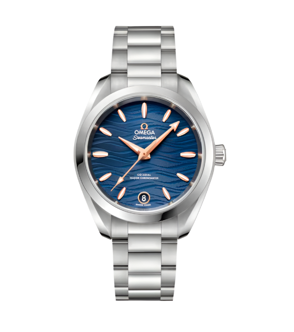 34mm Seamaster Aqua Terra Watch with Blue Dial in Stainless Steel, Bracelet