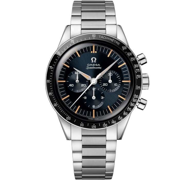 39.7mm Speedmaster First Omega in Space Watch with Blue-Grey Dial in Stainless Steel, Bracelet