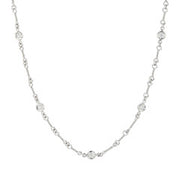 Diamonds by the Inch 0.28Ct Diamond Station Dog Bone Necklace in 18K White Gold, 16"