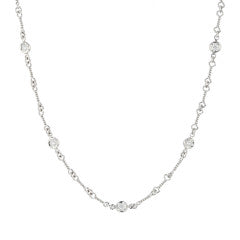 Diamonds by the Inch 0.28Ct Diamond Station Dog Bone Necklace in 18K White Gold, 16"