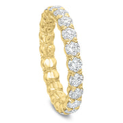 Silk Prong 2.00ct Diamond Eternity Band in 18K Yellow Gold, size 6