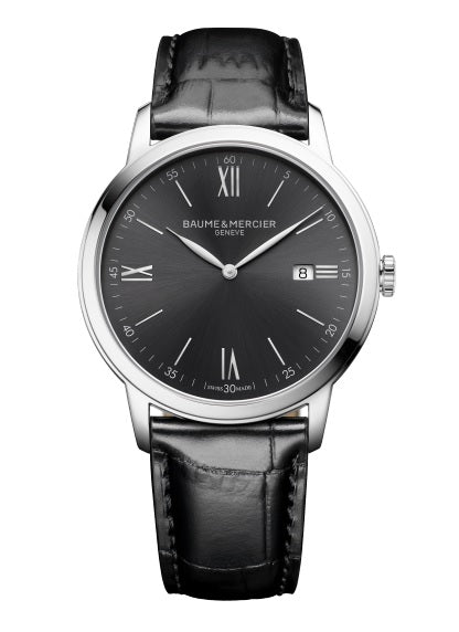 42mm Classima Watch with Slate-Gray Dial in Stainless Steel, Strap