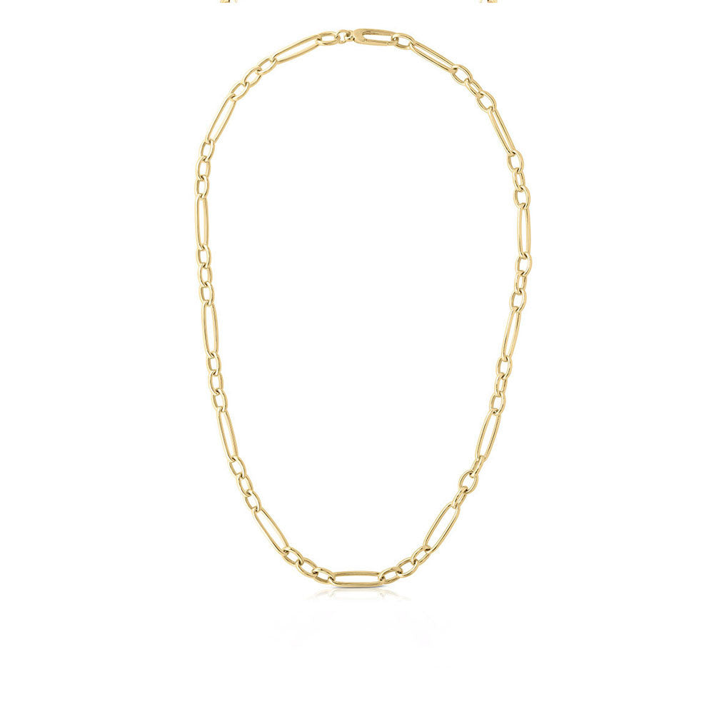 Alternating Oval Link Chain in 18K Yellow Gold, 18in