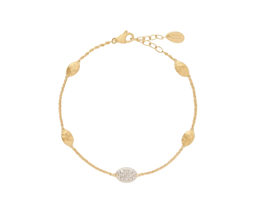 Siviglia 0.17ct Diamond Bracelet in 18K Yellow and White Gold, size 6.25